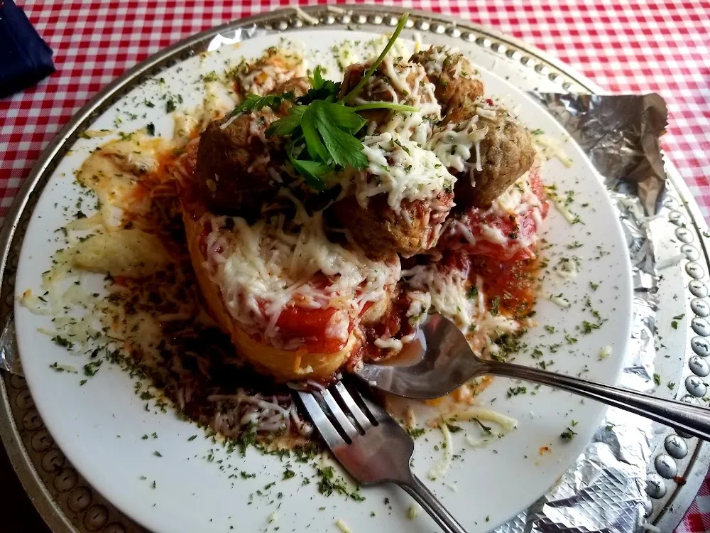 Open Faced Meatball Sandwich
